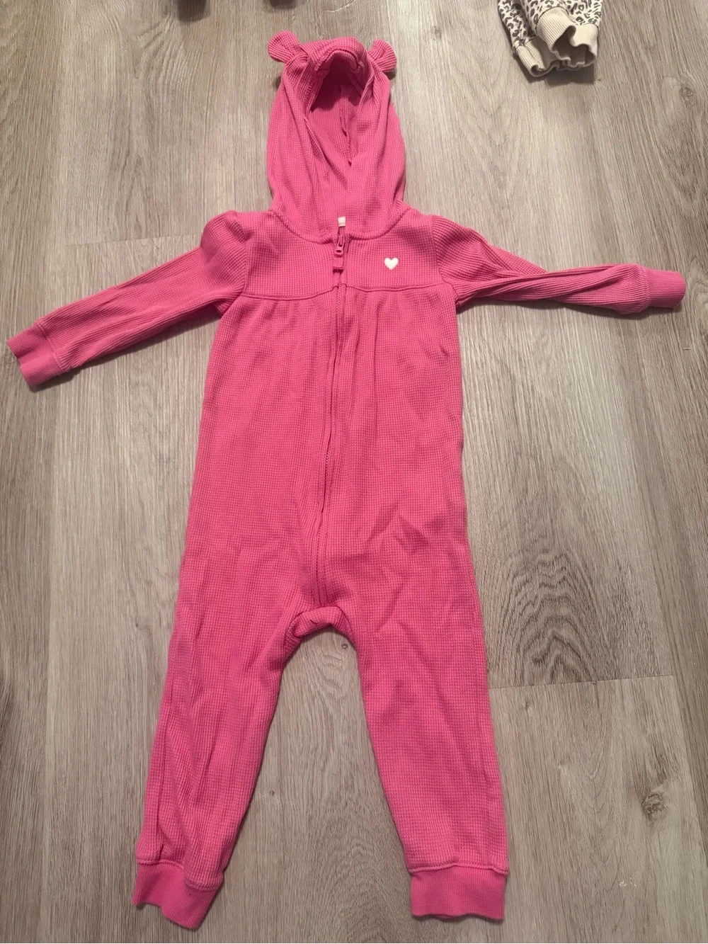 Carters Pink Hooded Baby One-Piece with Ears